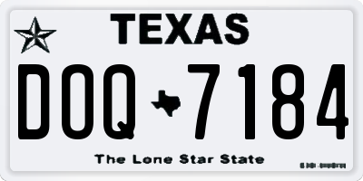 TX license plate DOQ7184