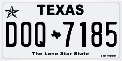 TX license plate DOQ7185