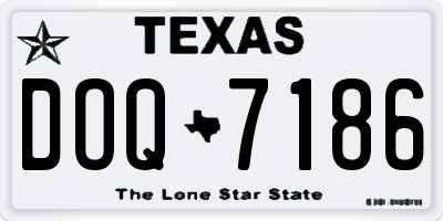 TX license plate DOQ7186