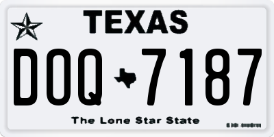 TX license plate DOQ7187