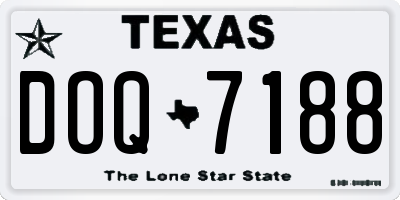 TX license plate DOQ7188