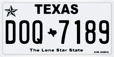 TX license plate DOQ7189
