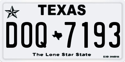 TX license plate DOQ7193