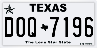 TX license plate DOQ7196