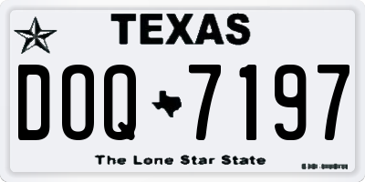 TX license plate DOQ7197
