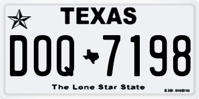 TX license plate DOQ7198