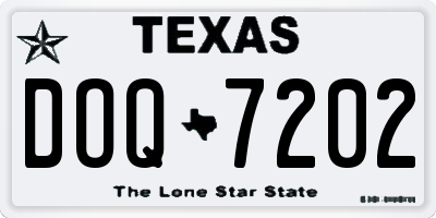 TX license plate DOQ7202