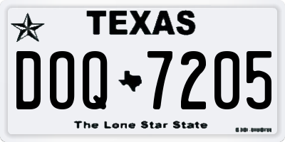 TX license plate DOQ7205
