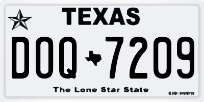 TX license plate DOQ7209