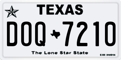 TX license plate DOQ7210