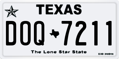 TX license plate DOQ7211