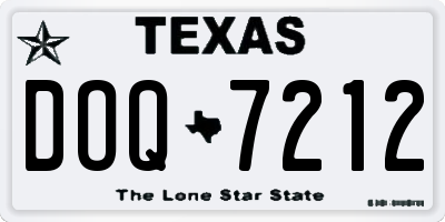 TX license plate DOQ7212