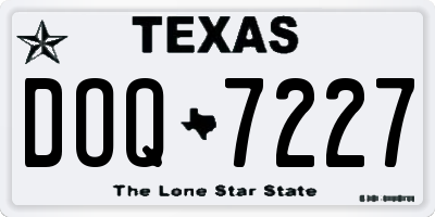 TX license plate DOQ7227