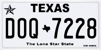 TX license plate DOQ7228