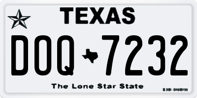 TX license plate DOQ7232