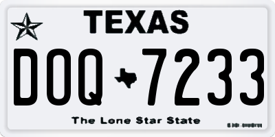 TX license plate DOQ7233