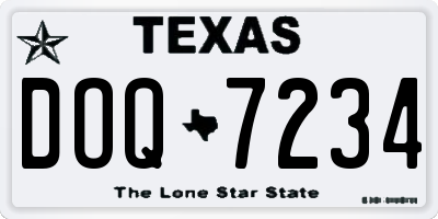 TX license plate DOQ7234