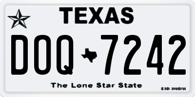 TX license plate DOQ7242