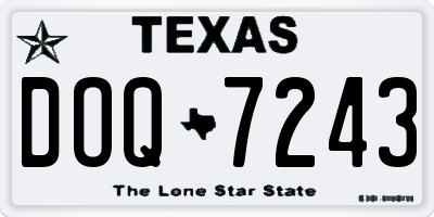 TX license plate DOQ7243