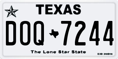 TX license plate DOQ7244
