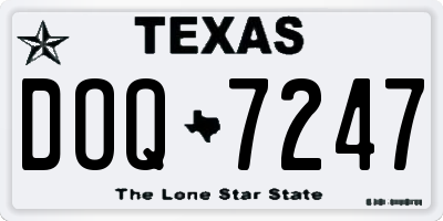 TX license plate DOQ7247
