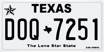 TX license plate DOQ7251