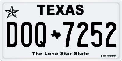 TX license plate DOQ7252