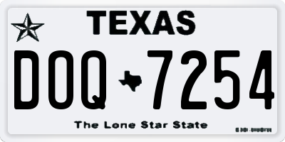 TX license plate DOQ7254