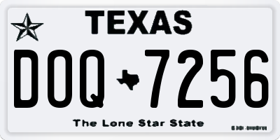 TX license plate DOQ7256