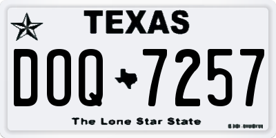TX license plate DOQ7257
