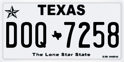 TX license plate DOQ7258
