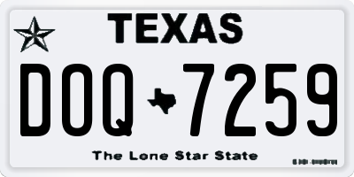 TX license plate DOQ7259