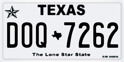 TX license plate DOQ7262