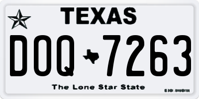 TX license plate DOQ7263