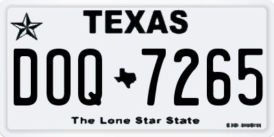 TX license plate DOQ7265