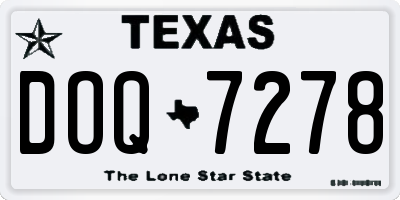 TX license plate DOQ7278
