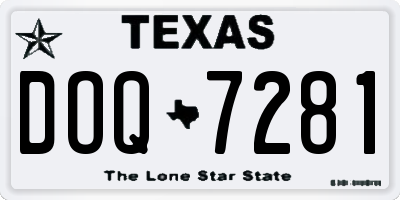 TX license plate DOQ7281