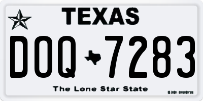 TX license plate DOQ7283