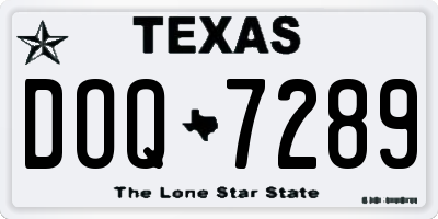 TX license plate DOQ7289