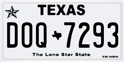 TX license plate DOQ7293