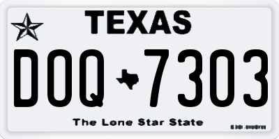 TX license plate DOQ7303