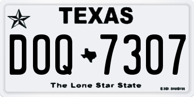 TX license plate DOQ7307
