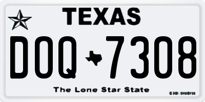 TX license plate DOQ7308
