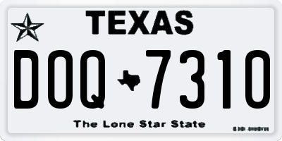 TX license plate DOQ7310
