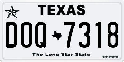 TX license plate DOQ7318