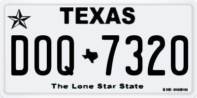 TX license plate DOQ7320