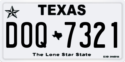 TX license plate DOQ7321