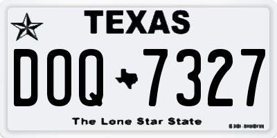 TX license plate DOQ7327