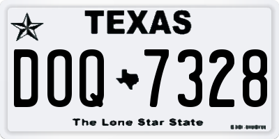 TX license plate DOQ7328