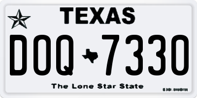 TX license plate DOQ7330